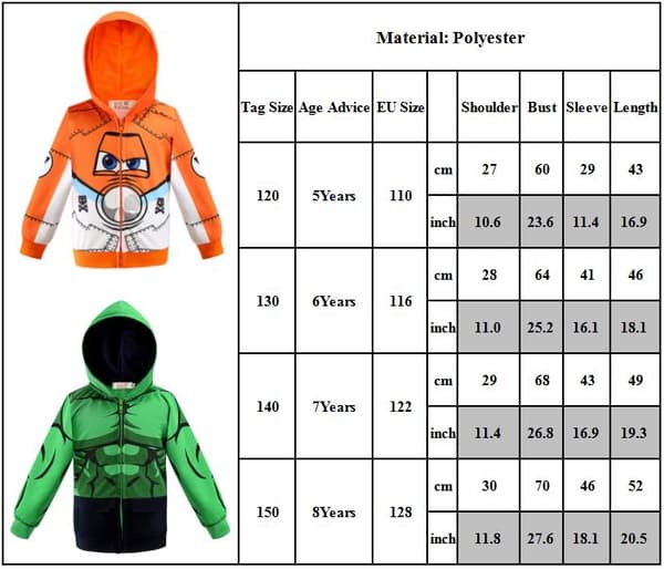 Superhelt Spider-Man Print Barn Hettegenser Zip Jacket Hetteoverdeler The Incredible Hulk 120cm
