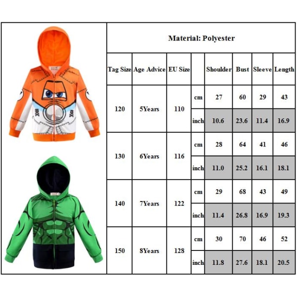 Superhjälte Spider-Man Print Barn Hoodie Zip Jacka Kappa Toppar Aircraft mobilization 120cm