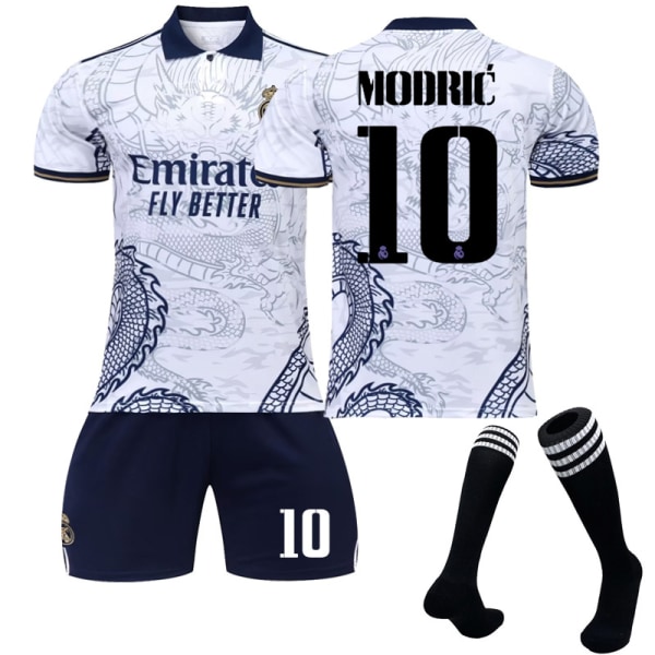 22-23 Real Madrid Dragemønster Hjemmefodboldtrøje Træningsdragt MODRIC 10 XL