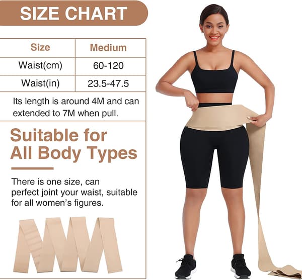Midjetrener Dame Trening Midje elastisk magebånd black 4m