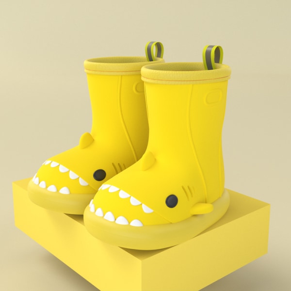 Nye sklisikre regnstøvler med hai-angrep Yellow1 14cm
