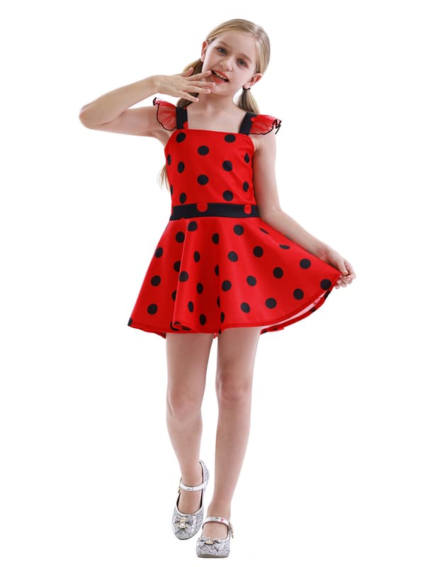 Flickor Polka Dots Ladybug Dress Up Kostym red 150cm