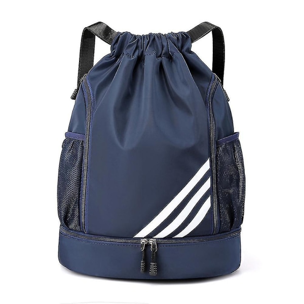 Voksne Sportsrygsække Letvægts Snøre Rygsæk Gym Travel Bag Rygsæk Gaver Dark Blue