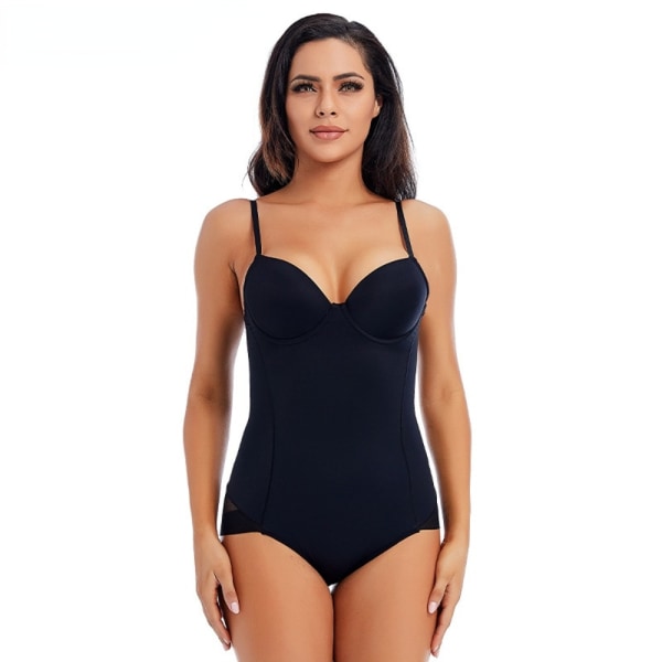 Fashion One-piece Corset haper Fajas Bodysuit för kvinnor Black S