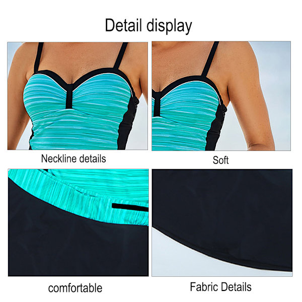 Tvådelad baddräkt för damer Push Up- printed Tankini-baddräkter