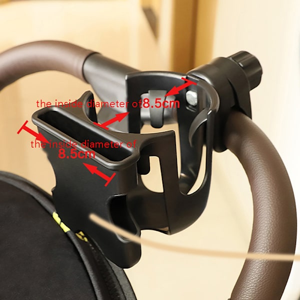 Krusholder til barnevogn Telefonholder Universal Pram Baby Stroll Black