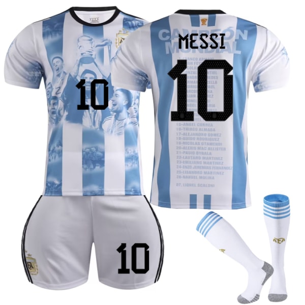 Argentina World Cup vinder Jubilæumstrøje for børn nr. 10 Messi 28