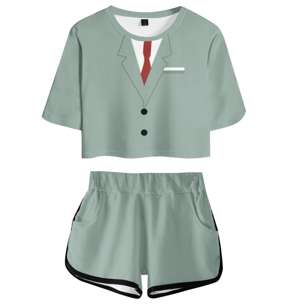 Anime play house cosplay karaktärskläder med casual navel- Blue S