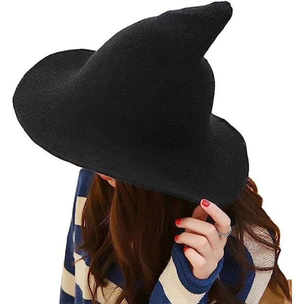 Wizard of Witch-hatt for kvinner (svart 56-58 cm), ulllue Voksenklær