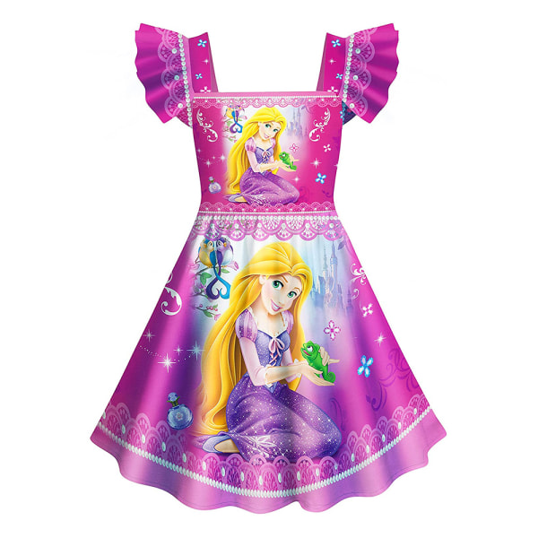 Tegneseriekjole til jenter Prinsesse Festkjoler Cosplay dark purple 120cm