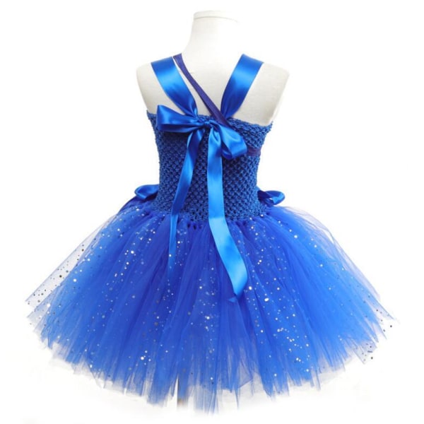 Fairy kostyme for jenter kjole sett bursdag Halloween blue just dress 140cm