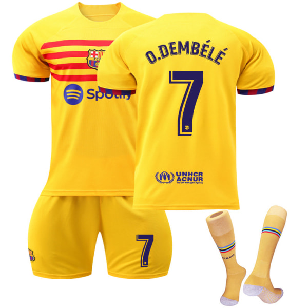 Uusi kausi 2022-23 Barcelona Home Shirt -jalkapallopuvut O.Dembele 7 Kids 20(110-120CM)