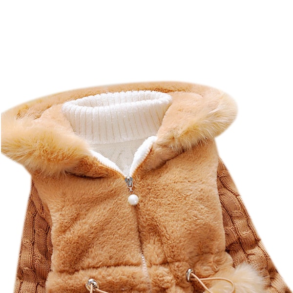Babypiger føler barn varm jakke frakke khaki S