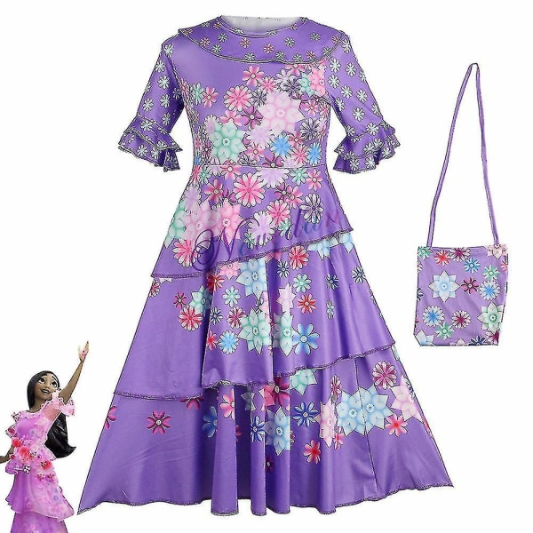 Encanto Cosplay Vuxen Isabella Mirabel Madrigal kostym Dolores Pepa Princess Dress Girl Dam Barn Dolores Costume Bag