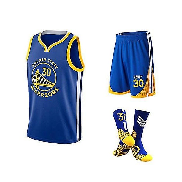 Nba Golden State Warriors Stephen Curry #30 tröja, shorts, strumpor Vuxna barn L 158-165cm 0