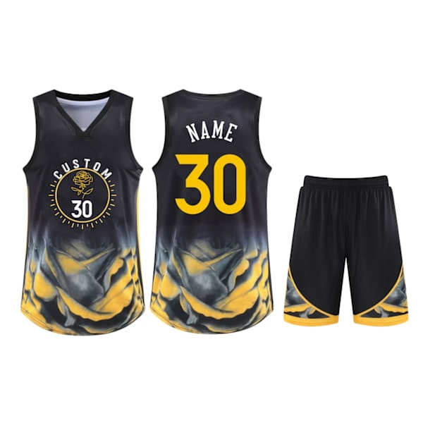 Basketball skjorte Club Basketball skjorte T-sett black suit 30 4XL Height 180-185CM