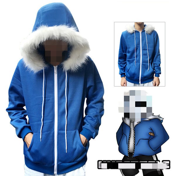 Blue Jacket Pullover Hettegenser Sweatshirts Halloween Cosplay 2X L