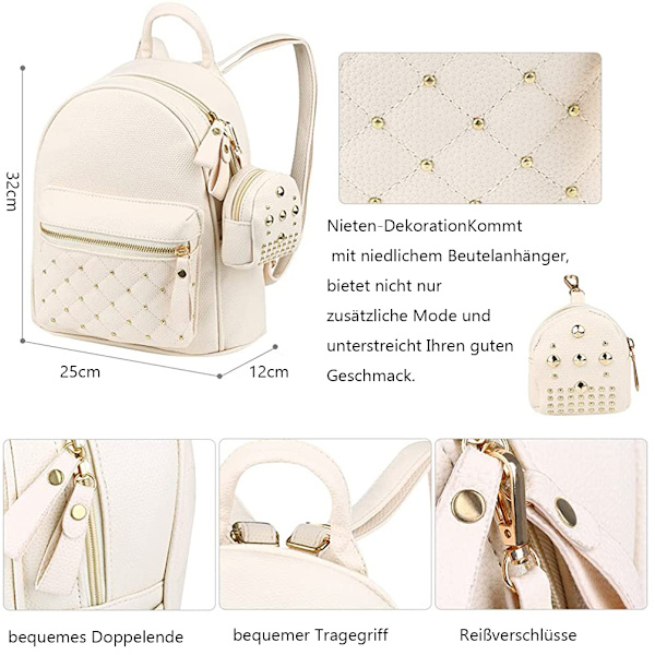 Keinonahkainen Mini Fashion 3 Way Carry -reppu rento
