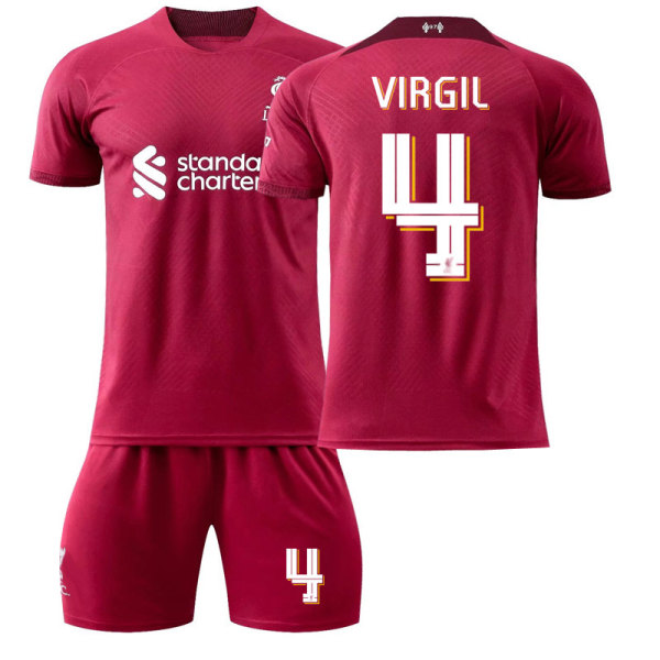 22 Liverpool Fotbollströja NO. 4 Virgil ströja Z X #XL