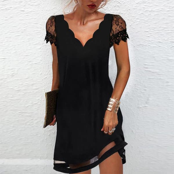 Kvinner Minikjole Korte Kjoler Black XL