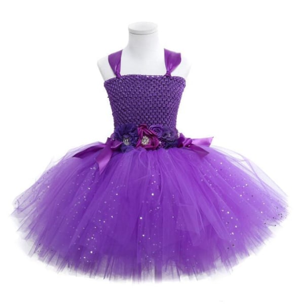 Fairy kostyme for jenter kjole sett bursdag Halloween purple 4pcs 90cm