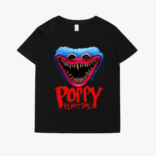 poppy playtime Børn Voksen kortærmet T-shirt D Black Children 140