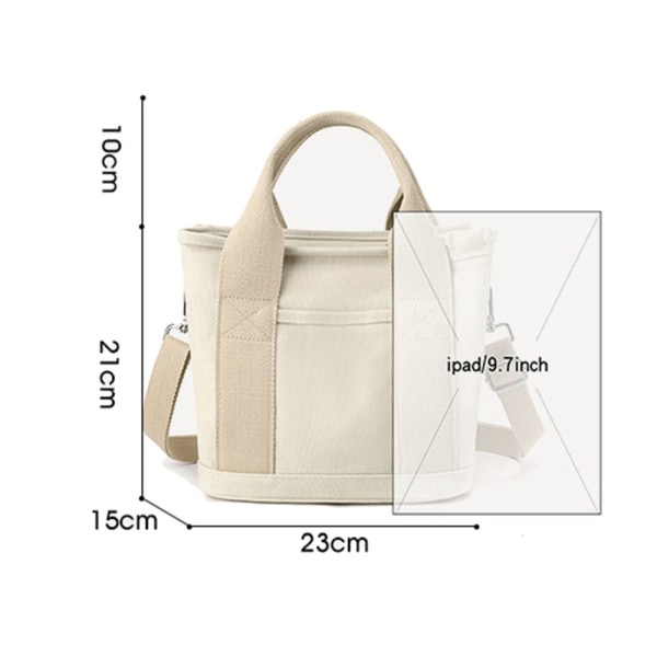 Kvinnor Crossbody Shouder Bag Multi-Pocket Tote Bag KHAKI