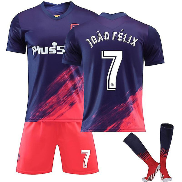 2122 New Season Atletico Madrid Jersey Jalkapallo Jersey Puku Atm Aikuisten Lasten Jalkapallo Jersey Setti 21 22 Joao Felix 7 adults L(175-180CM)