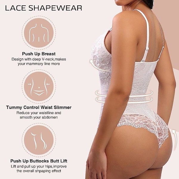 Dame tights Shaper V-hals Rygløs Tank One Piece Bodysuit White M