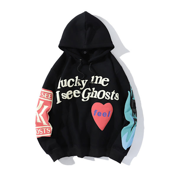 Unisex sweatshirt Kanye Lucky Me I See Ghosts Hættetrøje Black 2XL