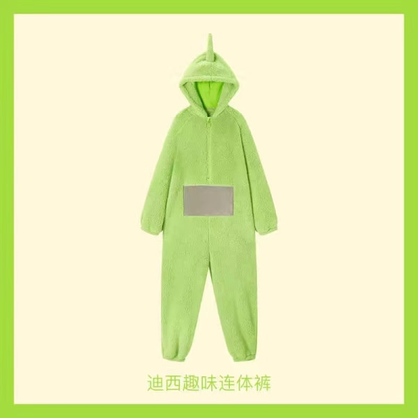Teletubbies Kostym Vuxna Pyjamas Pyjamas Sovkläder Jumpsuit Dipsy Teletubbies Adult XL