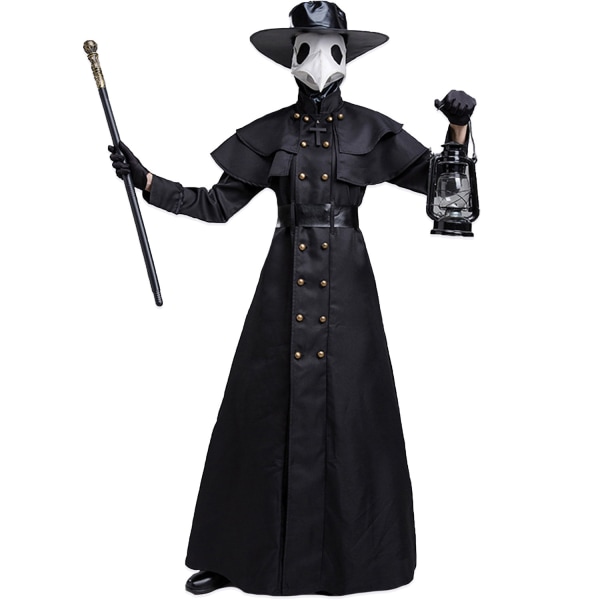 Plague Doctor Kostyme med sett XL