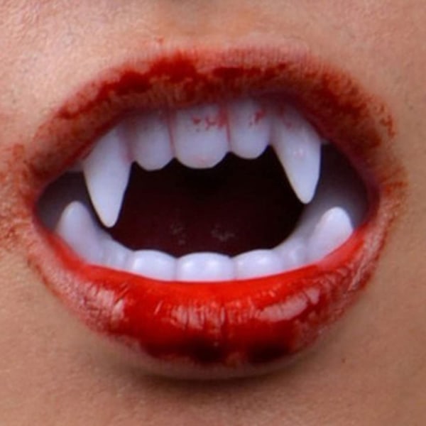 Plast Vampyrtänder Demon Fangs Djävulsproteser Cosplay rekvisita White