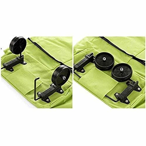 Smart sammenleggbar handlepose på hjul hvit green one size