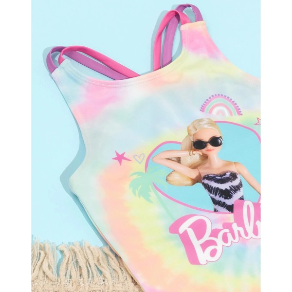 Barbie Girls Tie Dye One Piece Baddräkt 3-4 år Rosa/Blå/Gul Pink/Blue/Yellow 3-4 Years