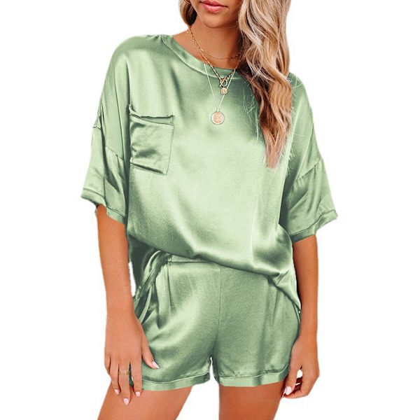 2 kpl Naisten pyjamat ja lyhythihaiset kesäleepasut Green S