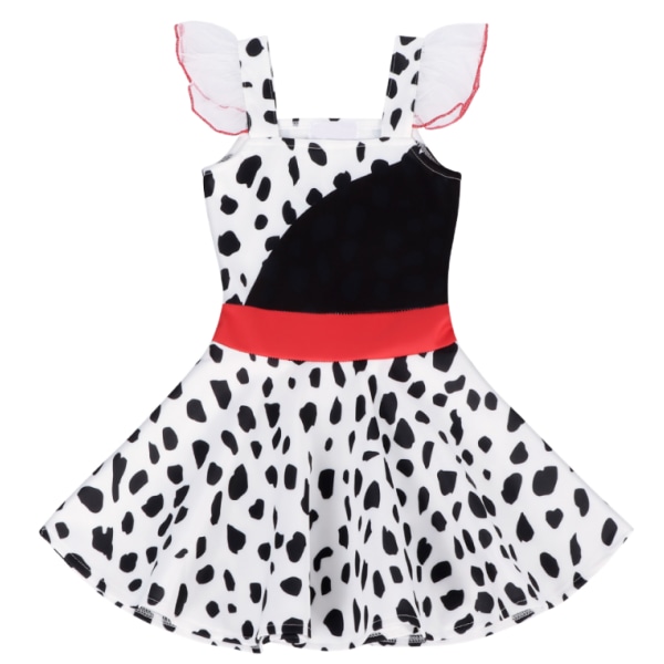 Jenter Polka Dots Ladybug Dress Up kostyme white 130cm