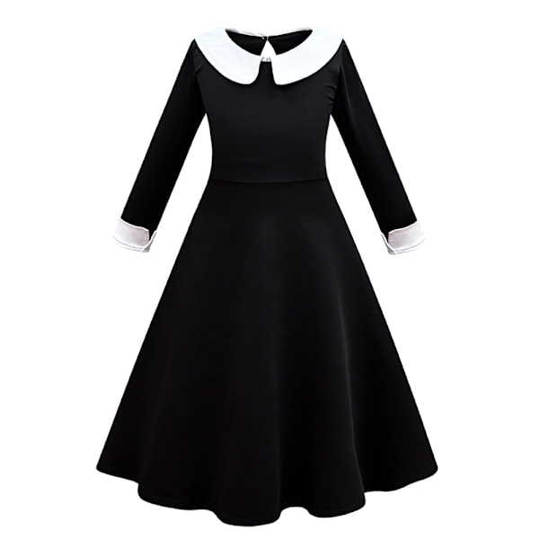 Addams Family keskiviikkoasu Grills musta mekko Cosplay 110cm 140cm