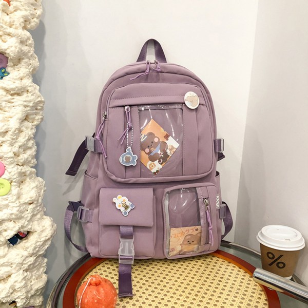 Ryggsäck med stor kapacitet, reseryggsäck med multi fickor för vuxna tonåringar barn lila purple