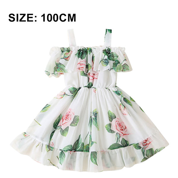 Piger Kjole Fest Prinsesse Kjole Piger Strand Sommer Tunika Kjole 100cm