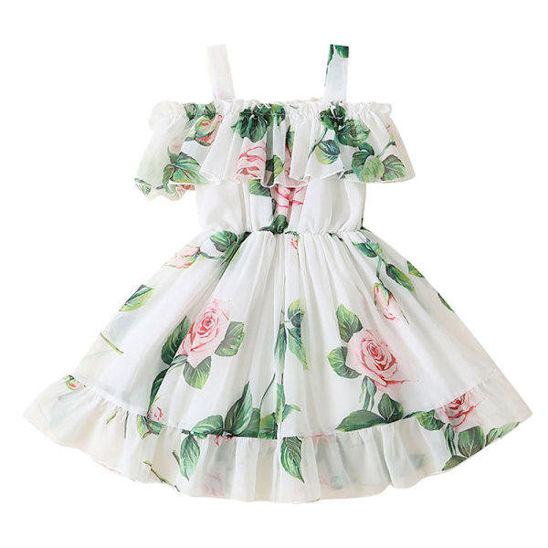 Piger Kjole Fest Prinsesse Kjole Piger Strand Sommer Tunika Kjole 110cm