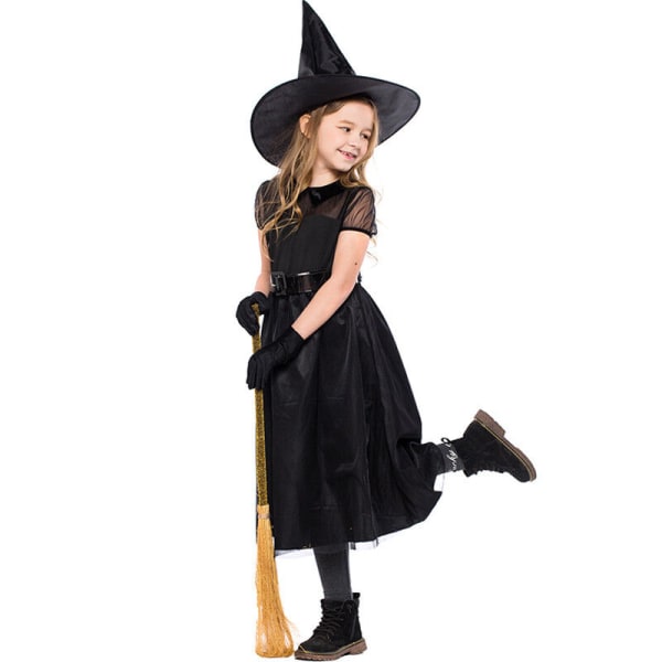 Kid Jenter Witch Fancy Dress Halloween Party Cosplay kostyme 6-7Years