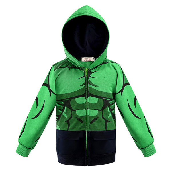 Barn Gutter Tegneserie hettegenser Hettegenser Jumper Coat Jakke Winer Gift The Incredible Hulk 120cm