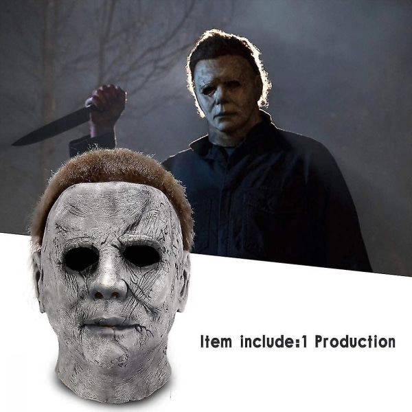 Michael Myers Halloween Masker Kostyme Cosplay Latex rekvisitter Skrekkmaske