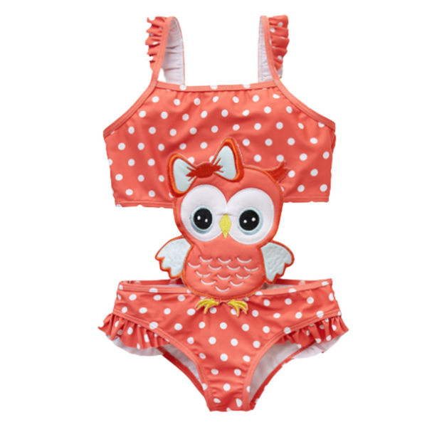 Toddler Baby Flickor Barn Printed badkläder Badkläder i ett stycke Monokini Owl 1-2 Years