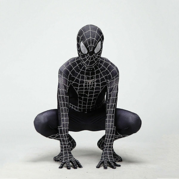 Voksen Sort Venom Spiderman Tights Herre Børn Cosplay Kostume Voksen 2XL