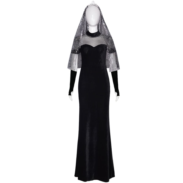 Hotel Elf 4 Mavis cosplay bröllopsklänning Halloween Mavis bröllop Black M XL