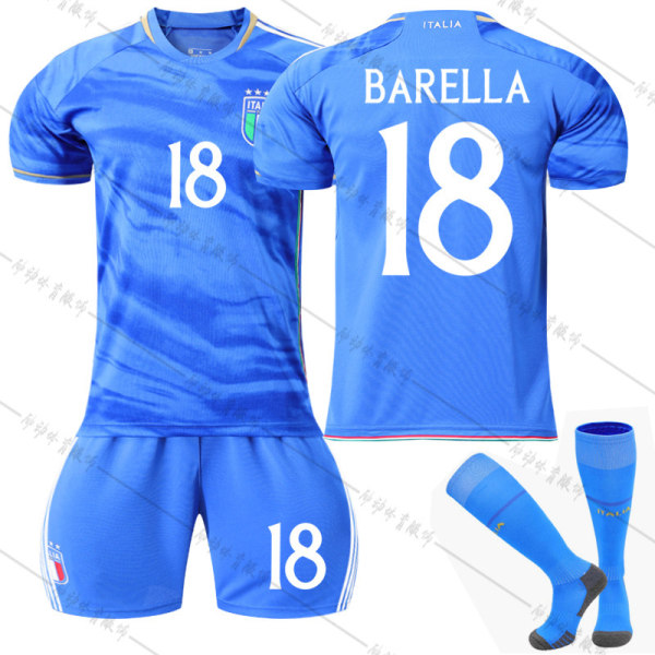 23 Europacup Italia Hjemmefotballskjorte nr. 18 Barella-sett #2XL