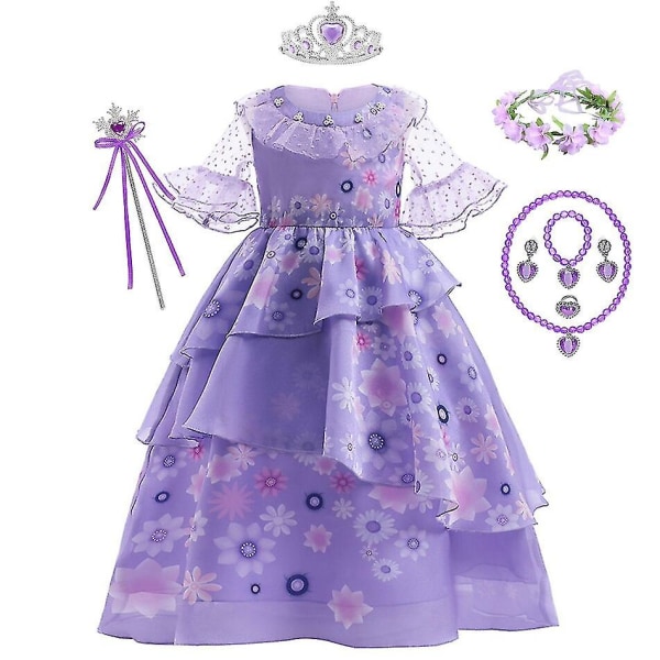 Easter Encanto Cosplay Costume Girl Dress for Carnival Princes Isabela 1 7*8T Isabela 3 2T