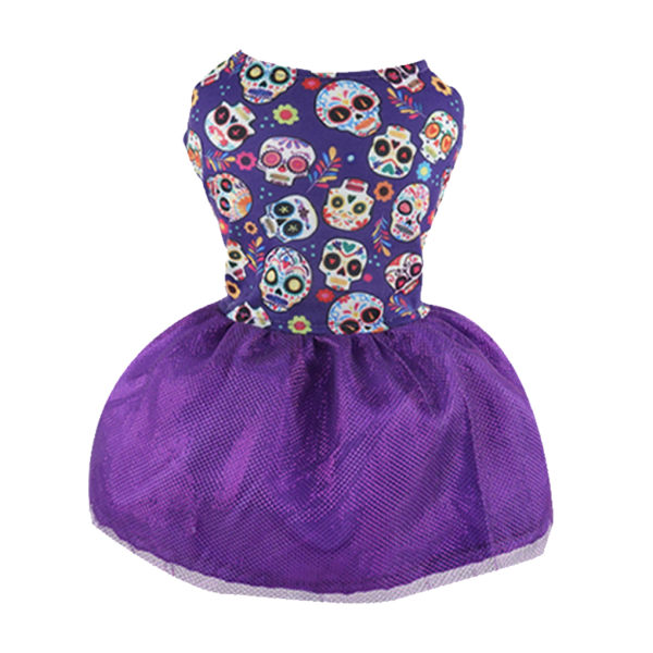 Pet Mesh kjol Halloween festkläder Utsökt Cosplay kostym Purple（S）